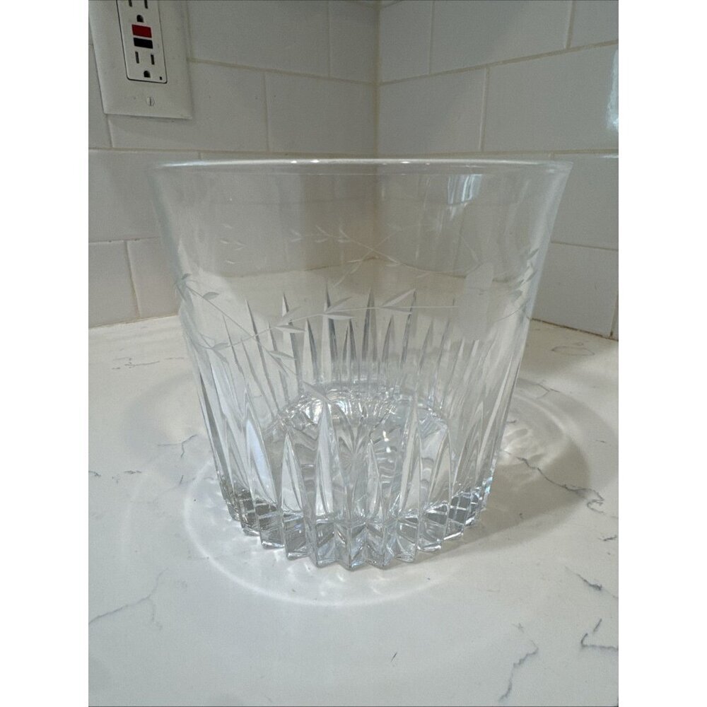 Vintage Heavy PRINCESS HOUSE 1974 Crystal Ice Bucket Heritage Etched Pattern.